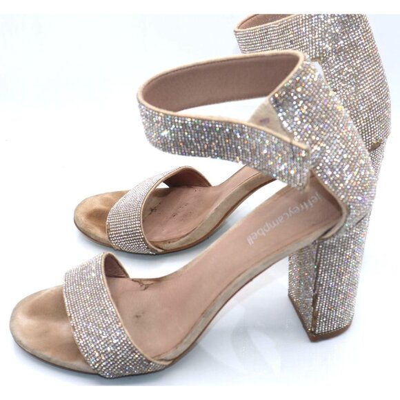 Jeffrey Campbell Glitter Block Heel Ankle Stap Glam Night Out Party Urban Chic - Picture 9 of 12